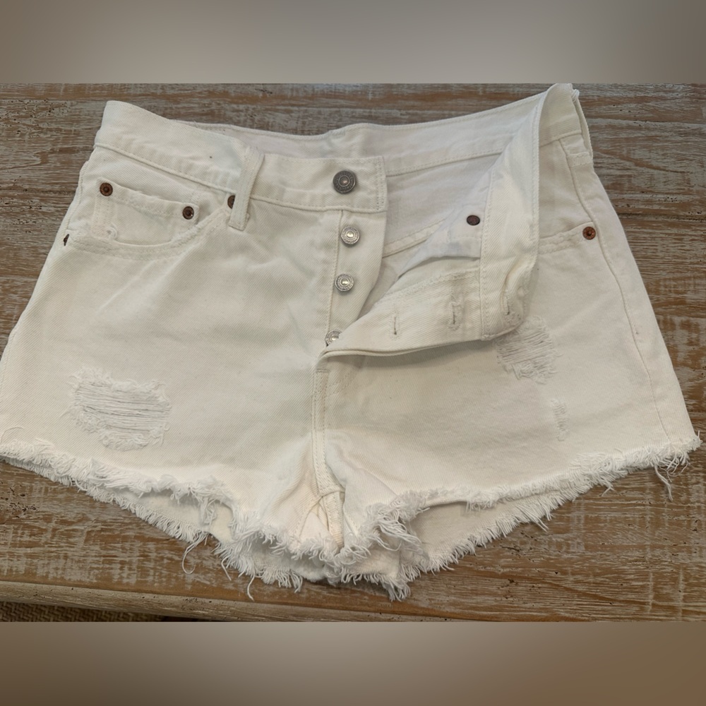 Levi's Cream Jean Shorts for Women